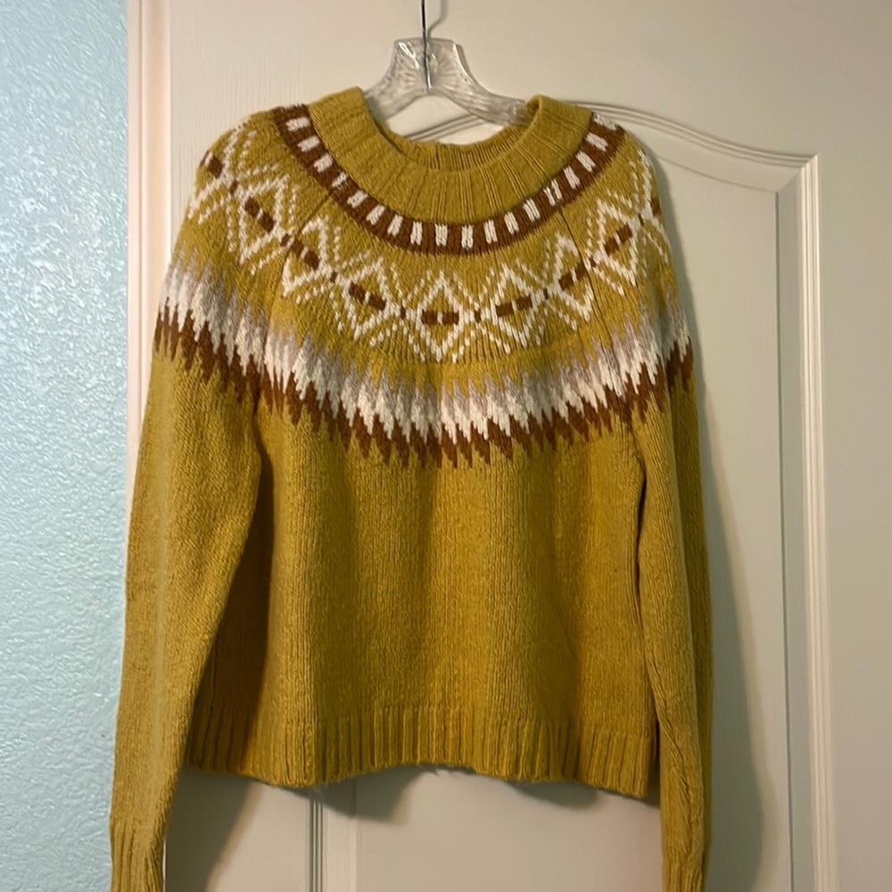 Yellow Fair Isle Yoke Sweater